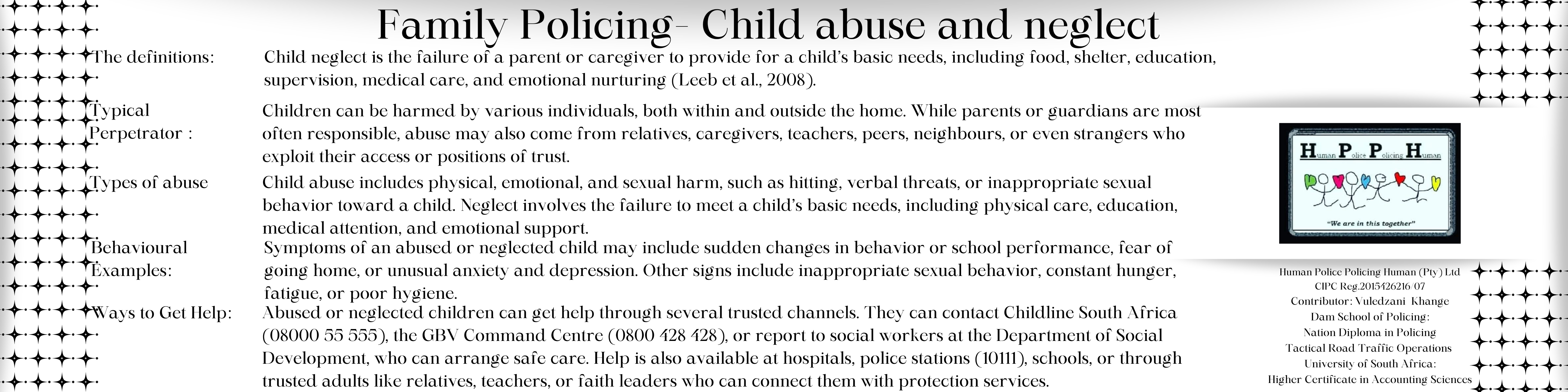 Child abuse and neglect by Vuledzane Khange